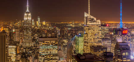 New York - DECEMBER 20, 2013: View of Lower Manhattan on December 20 in New York, USA. New York has one of the best night viewsのeditorial素材