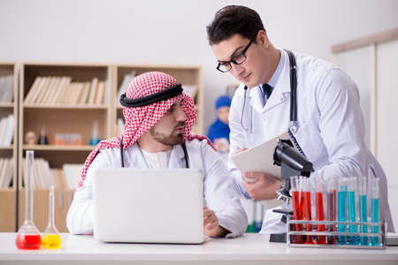 Diversity concept with doctors in hospitalの写真素材