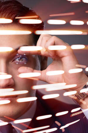 Futuristic vision concept with businessmanの写真素材