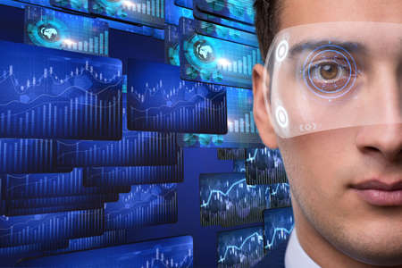 Businessman in future trading concept