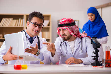 Diversity concept with doctors in hospitalの写真素材
