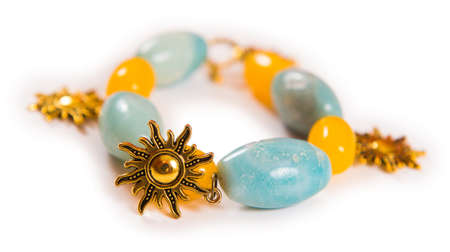 Elegant bracelet isolated on white backgroundの写真素材