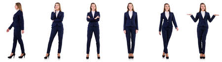 Businesswoman in suit isolated on whiteの写真素材