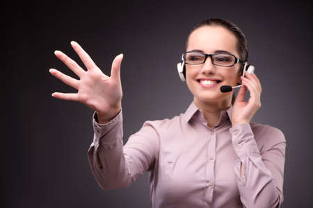 Helpdesk operator in communication concept