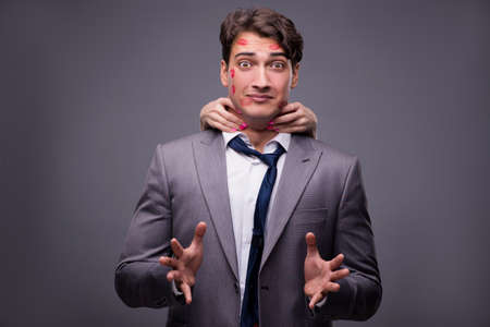 Man in funny romantic conceptの写真素材