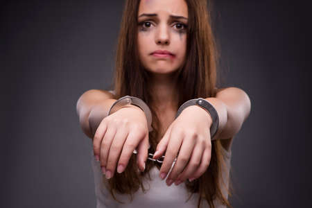Woman in violence and discrimination concept