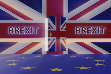 Brexit concept - UK leaving UE - 3d renderingの写真素材
