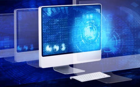 Computer screen in business conceptの写真素材