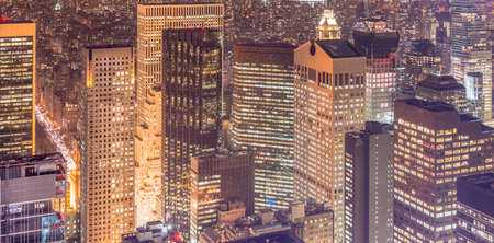 View of New York Manhattan during sunset hours