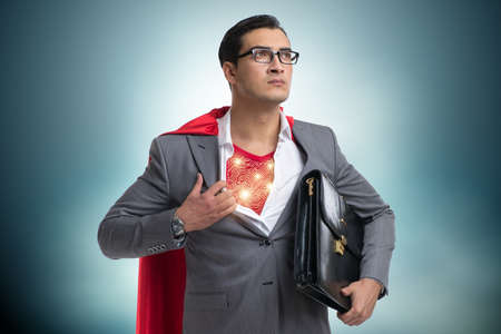 Superhero preparing himself for great things