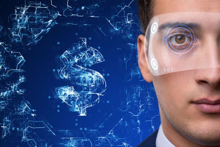 Future of currency trading with businessmanの写真素材