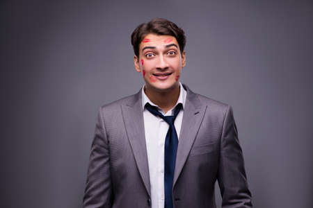 Man in funny romantic conceptの写真素材