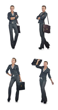 Young businesswoman isolated on whiteの写真素材