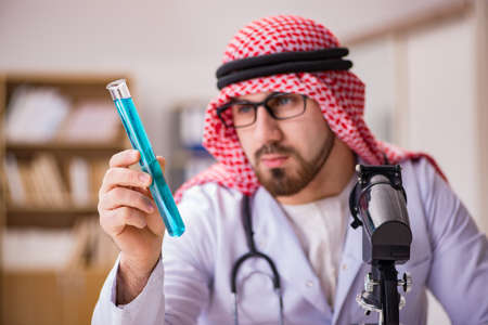 Arab doctor working in the lab hospitalの写真素材