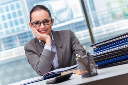 Young businesswoman working in the officeの写真素材