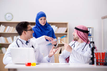 Diversity concept with doctors in hospitalの写真素材