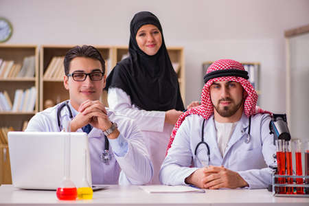 Diversity concept with doctors in hospitalの写真素材