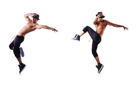 Ripped dancer isolated on the whiteの写真素材