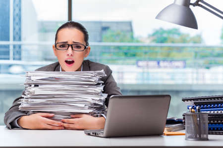 Young businesswoman working in the officeの写真素材