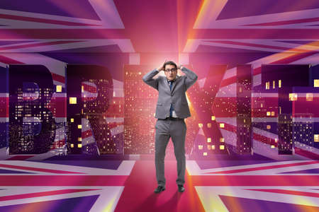 Businessman in Brexit concept - UK leaving EUの写真素材
