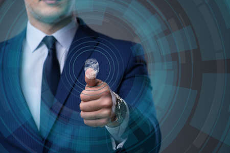 Biometric identification concept with fingerprints