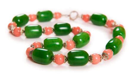 Elegant necklace isolated on white backgroundの写真素材