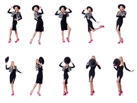 Tall model isolated on the whiteの写真素材