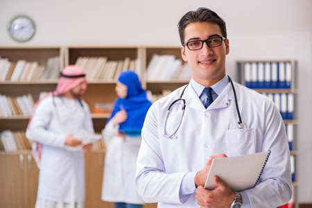 Diversity concept with doctors in hospitalの写真素材