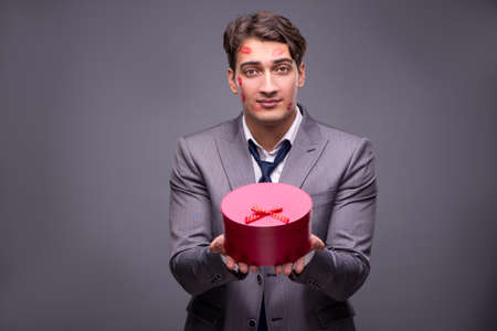 Man in funny romantic concept
