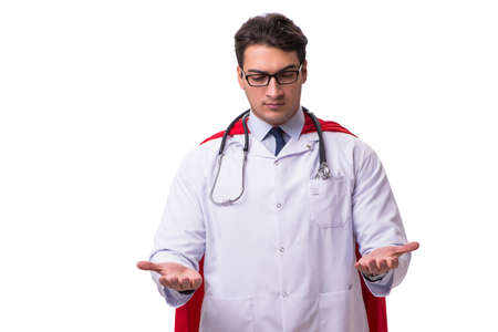 Super hero doctor isolated on whiteの写真素材