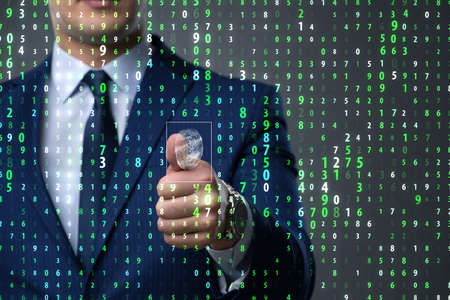 Biometric identification concept with fingerprints