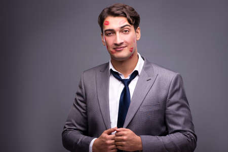 Man in funny romantic conceptの写真素材