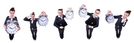Funny businesswoman in collage set