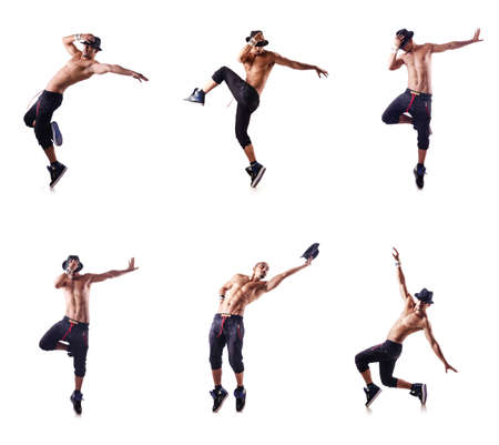 Ripped dancer isolated on the whiteの写真素材