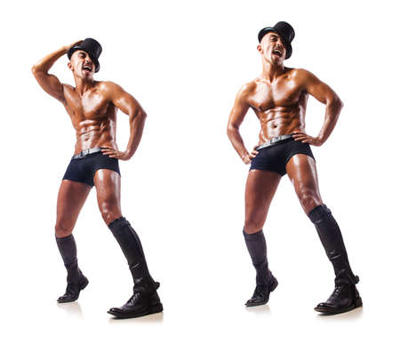 Nude dancer isolated on whiteの写真素材