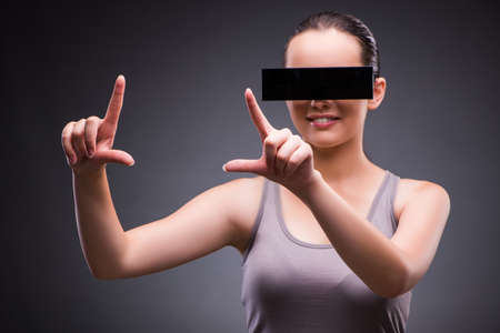 Young woman with virtual reality glasses