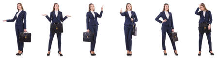 Businesswoman in suit isolated on whiteの写真素材