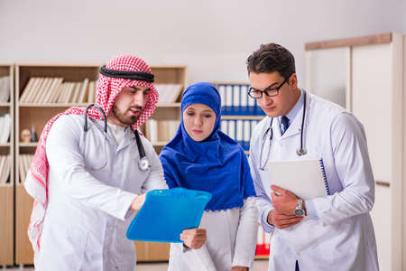 Diversity concept with doctors in hospitalの写真素材