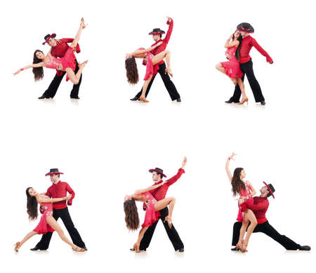Pair of dancers isolated on the whiteの写真素材