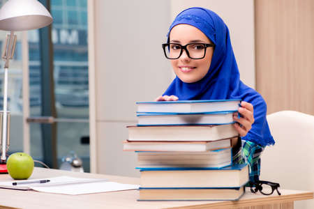 Muslim girl preparing for entry examsの写真素材