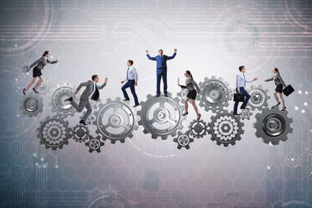 Teamwork concept with businessman and businesswomanの写真素材