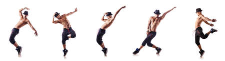 Ripped dancer isolated on the whiteの写真素材