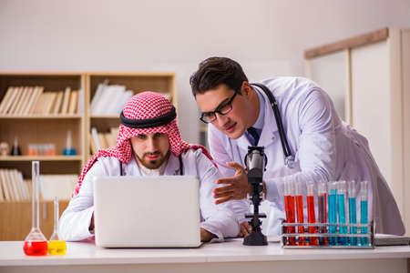 Diversity concept with doctors in hospitalの写真素材