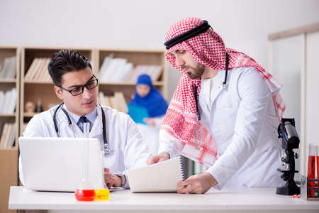 Diversity concept with doctors in hospitalの写真素材