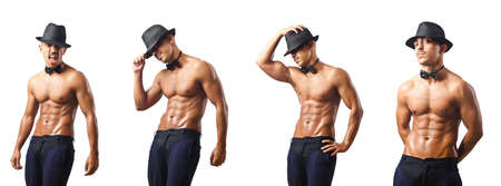 Nude dancer isolated on whiteの写真素材