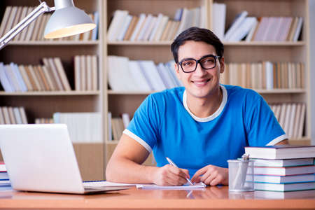 Young student preparing for school exams
