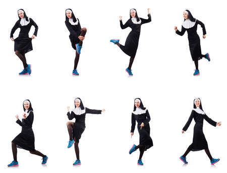 Nun isolated on the white backgroundの写真素材
