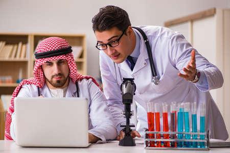 Diversity concept with doctors in hospitalの写真素材