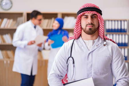 Diversity concept with doctors in hospitalの写真素材