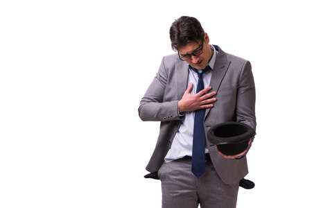 Bankrupt businessman isolated on white backgroundの写真素材